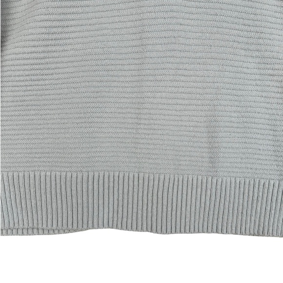 Madewell Greensboro Button back Sweater Size Medium Cream Blue Colorblock Knit - Picture 7 of 8